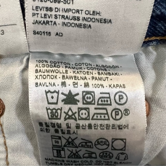 Levi’s 501 Distressed Straight Leg Jeans Button Fly Size 25 - Picture 12 of 14